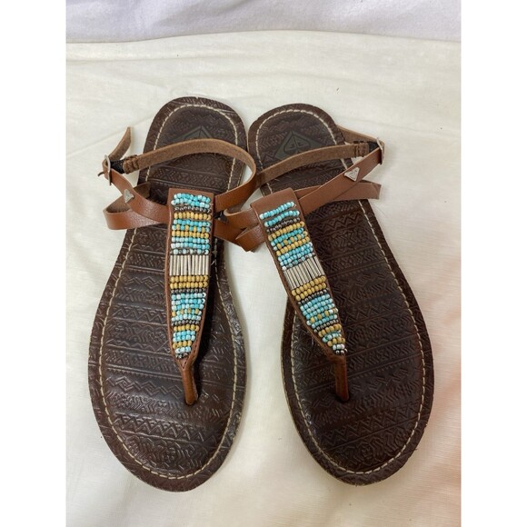 Roxy Beaded Thong Sandals Women’s 7 Brown - Picture 6 of 7